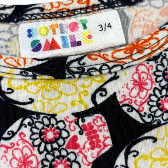 DotDotSmile Girls Size 3/4 Day Of The Dead Floral Dress Halloween Skull Print - Picture 5 of 6